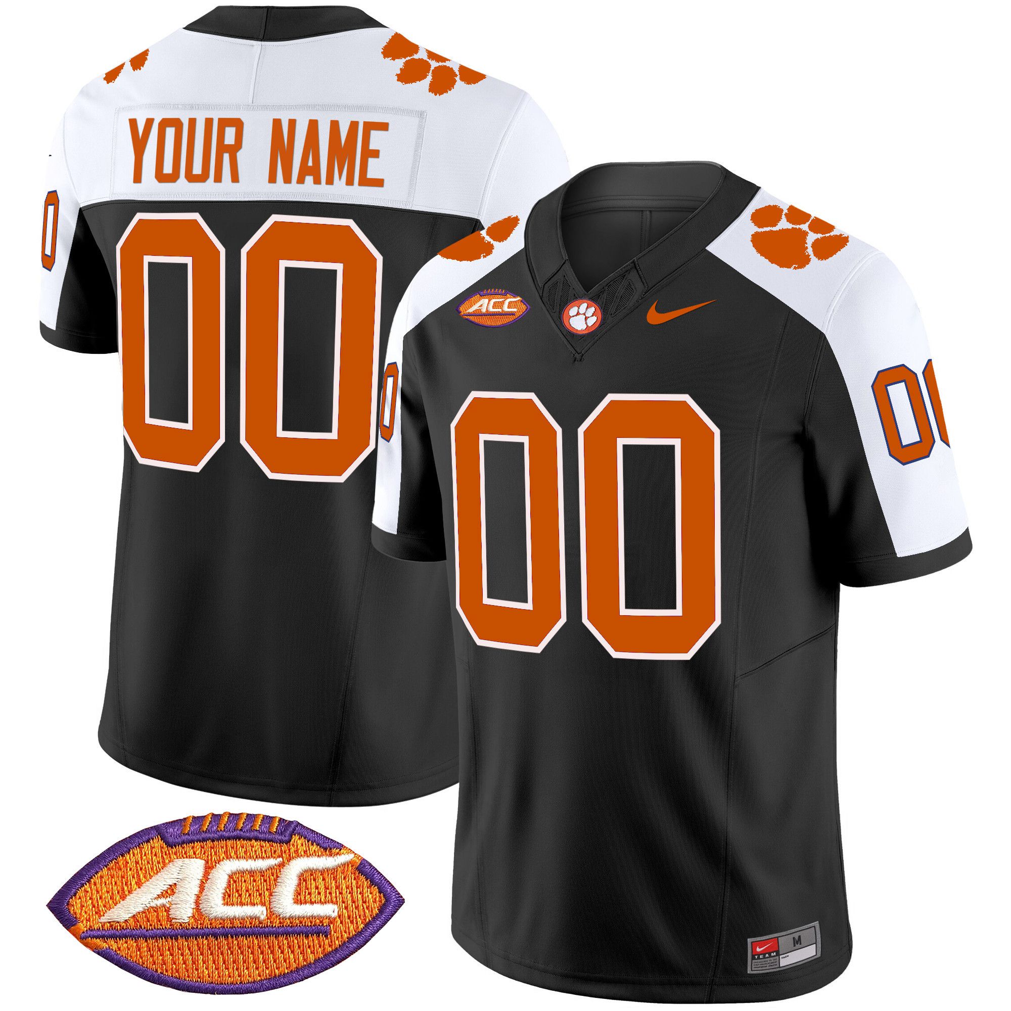 Men Clemson Tigers Black 2024 Nike Vapor Limited Custom NCAA Jersey->customized nfl jersey->Custom Jersey